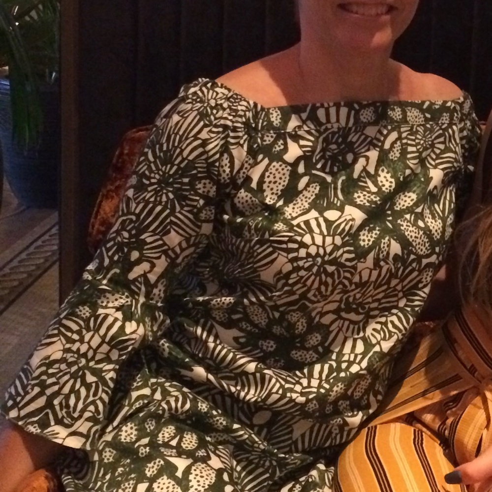 H&M Green and White Floral Dress